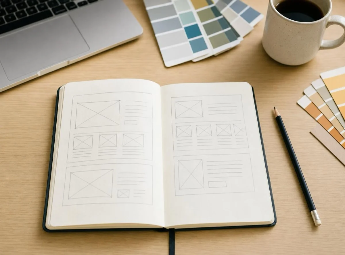 Creator working on a portfolio website
