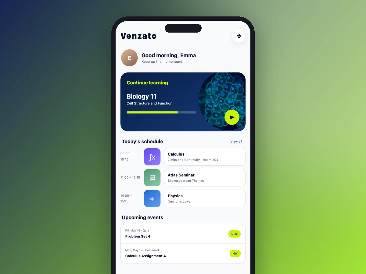 Learning Hub template preview