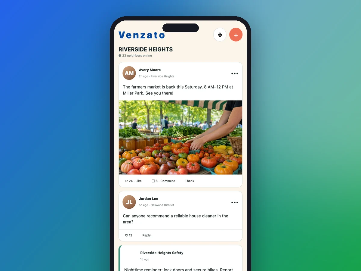 Neighborhood Community template preview
