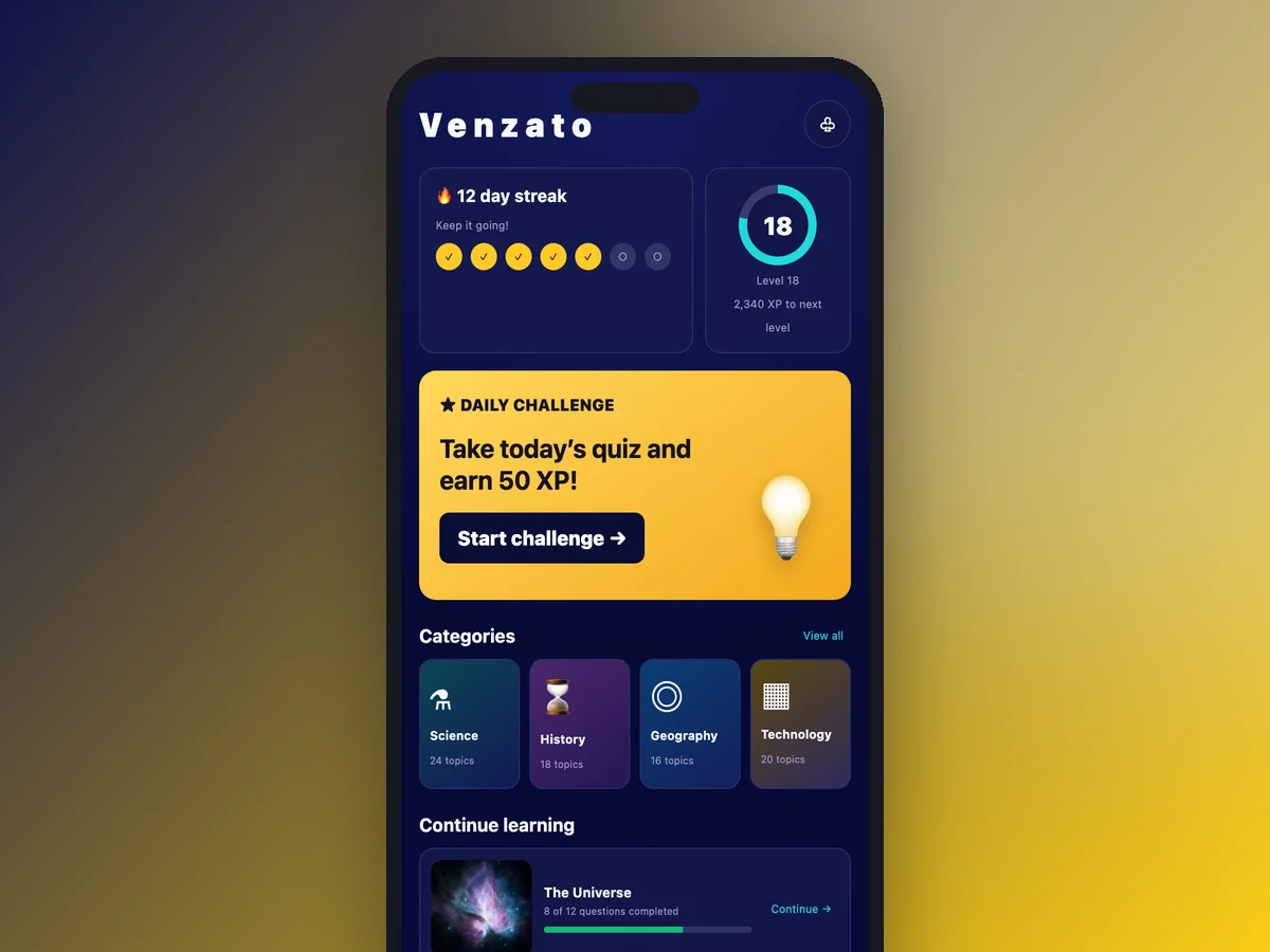 Knowledge Quiz template preview