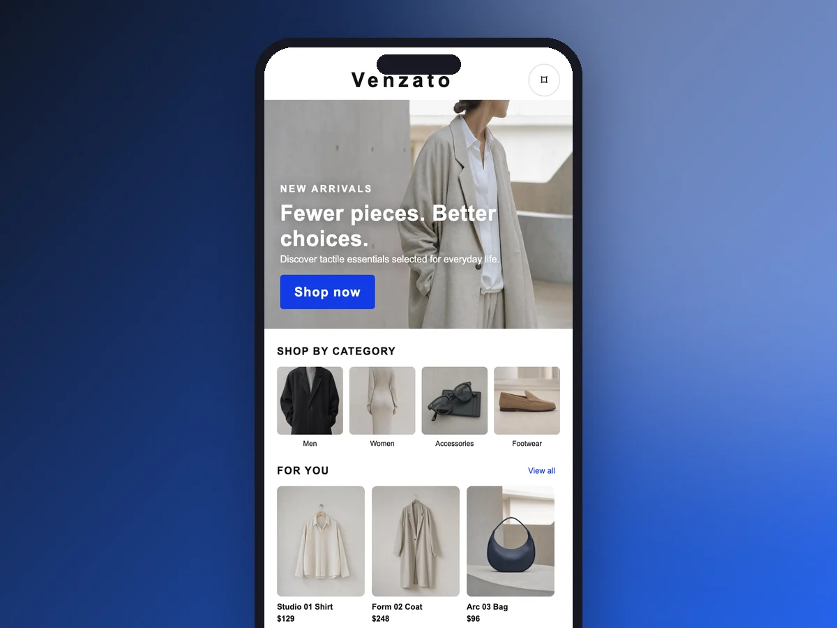 Curated Shop template preview