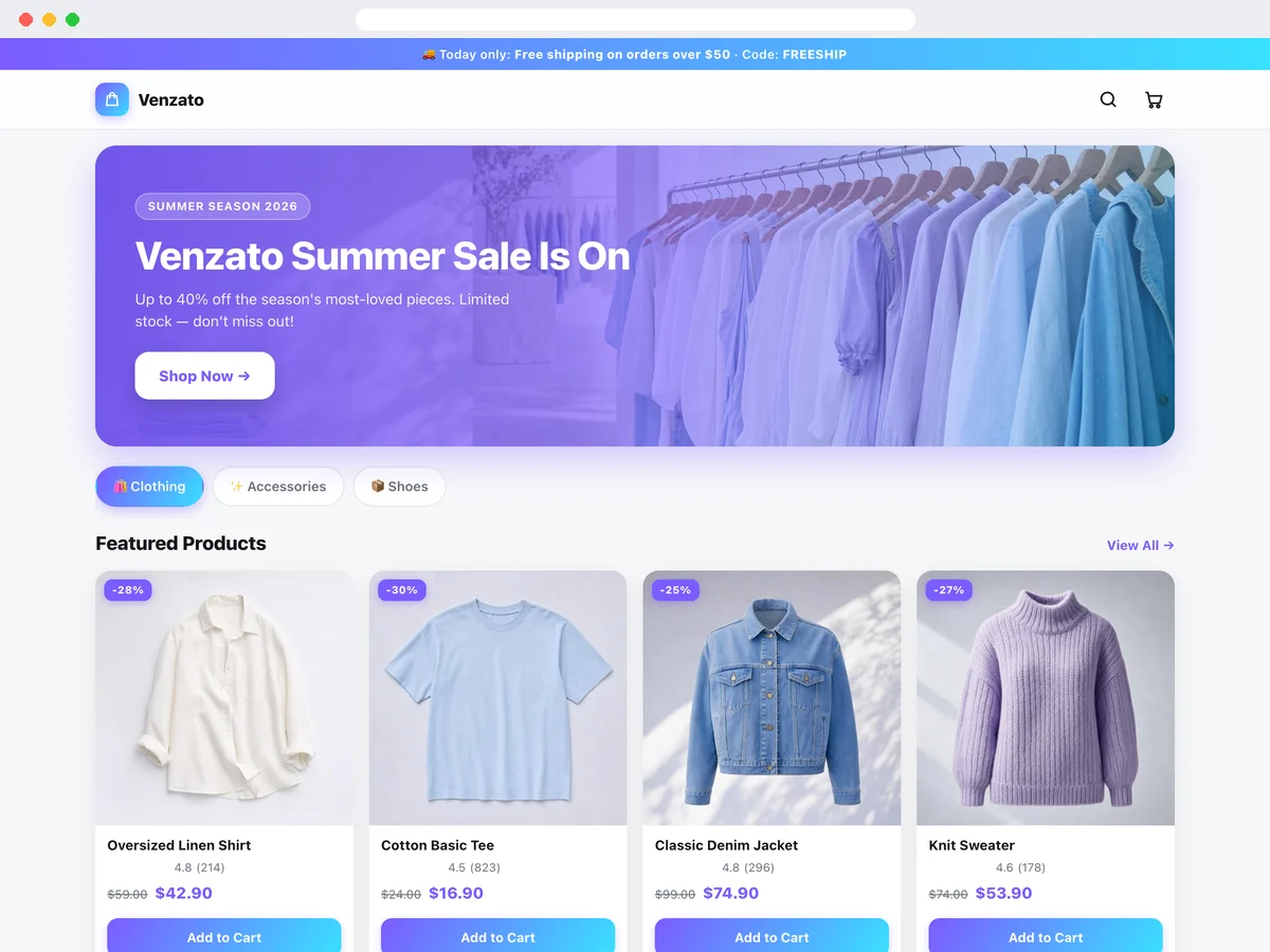 E-commerce & Retail template preview