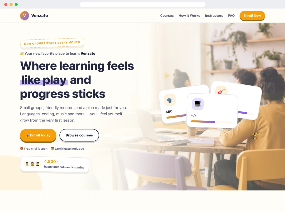 Education & Courses template preview