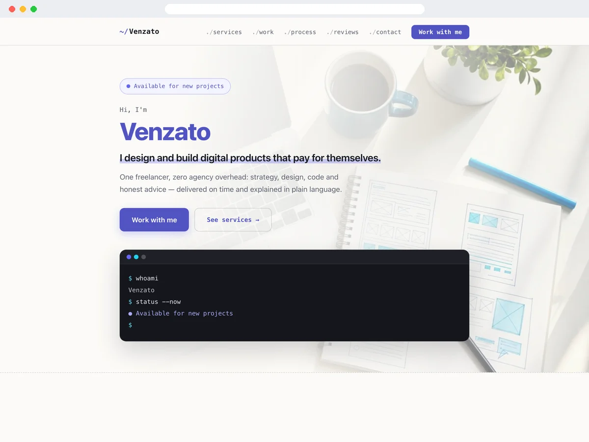 Freelancer & Solopreneur template preview