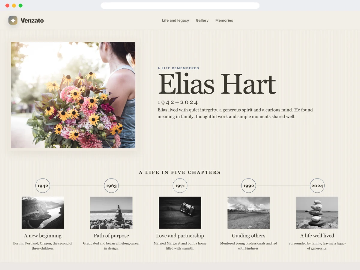 Memorial Tribute template preview
