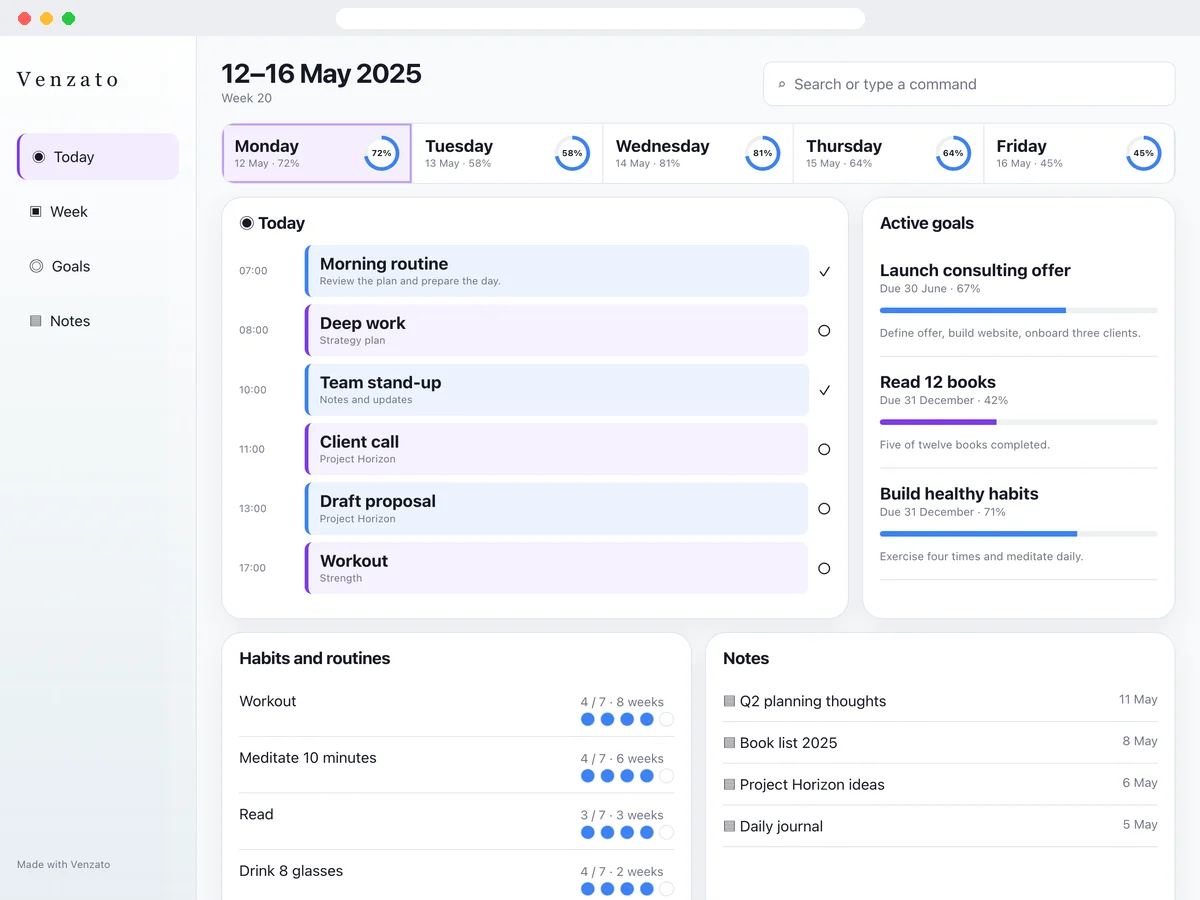 Weekly Planner template preview