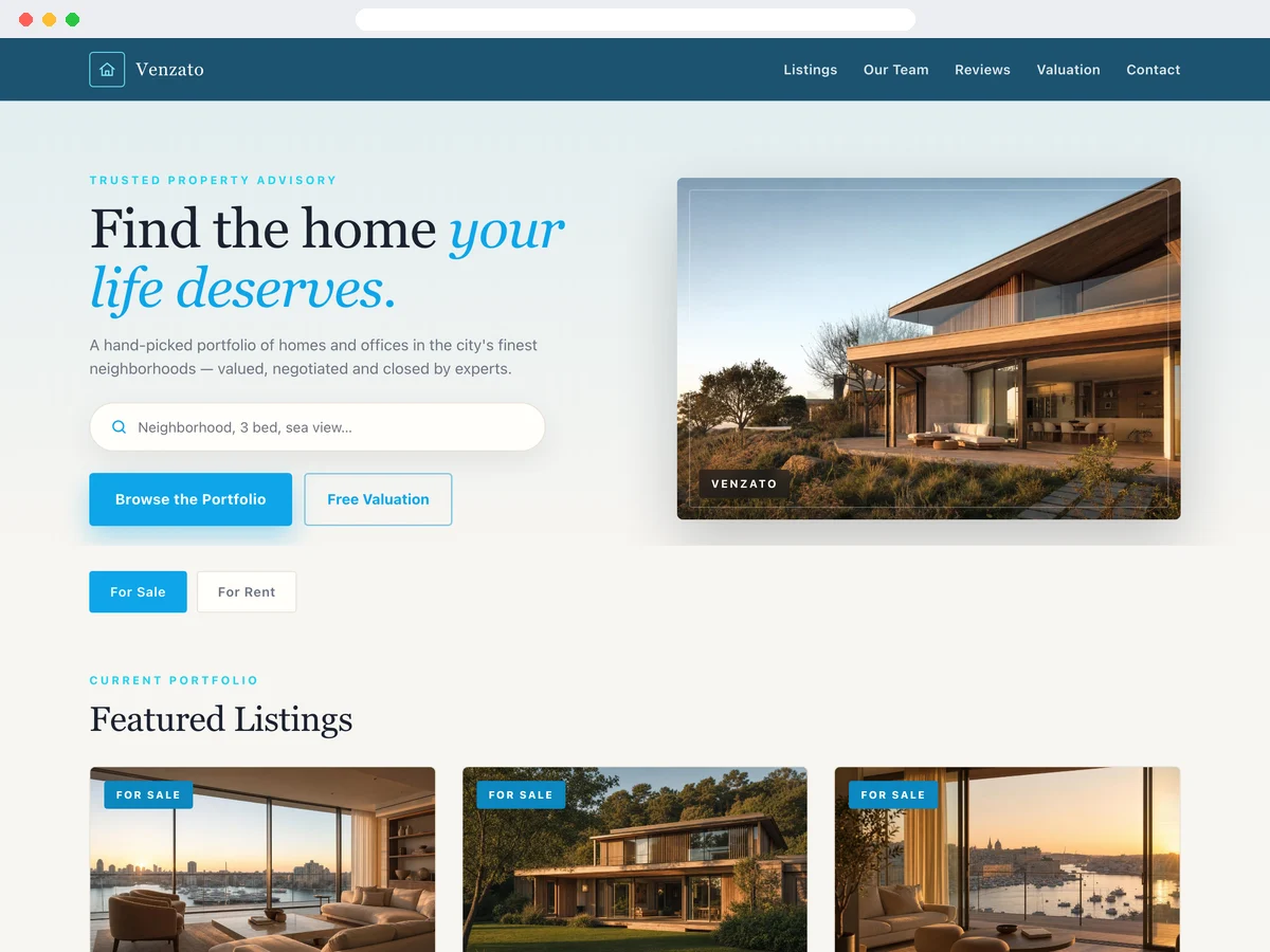 Real Estate template preview