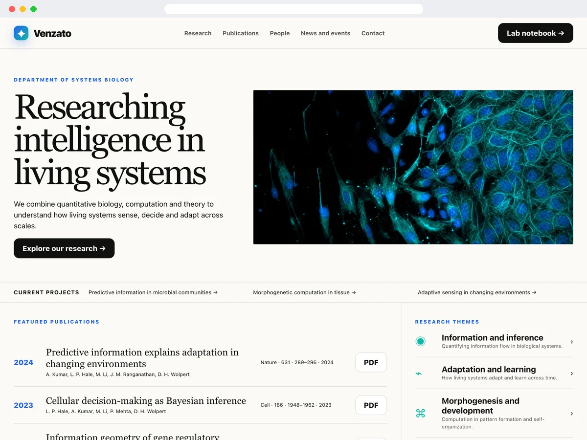 Research Lab template preview