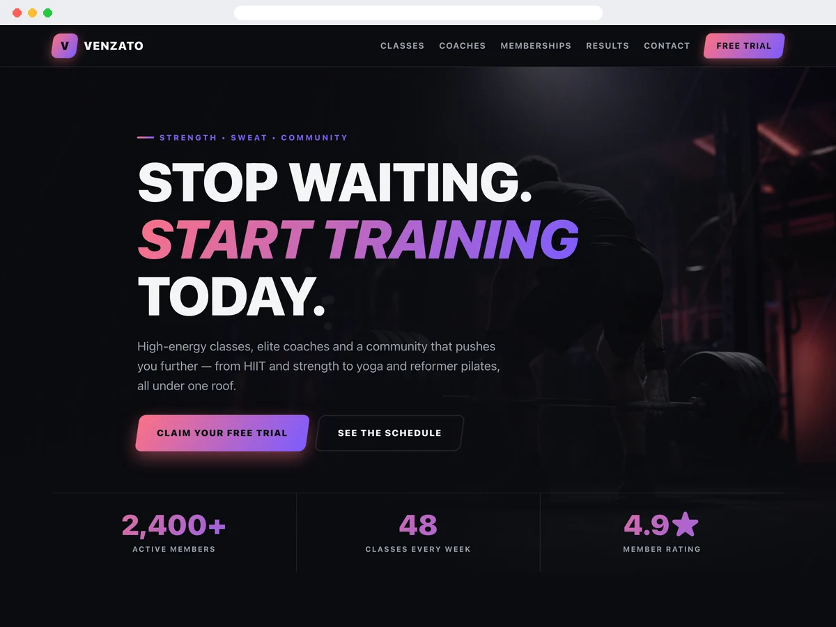 Sports & Fitness template preview